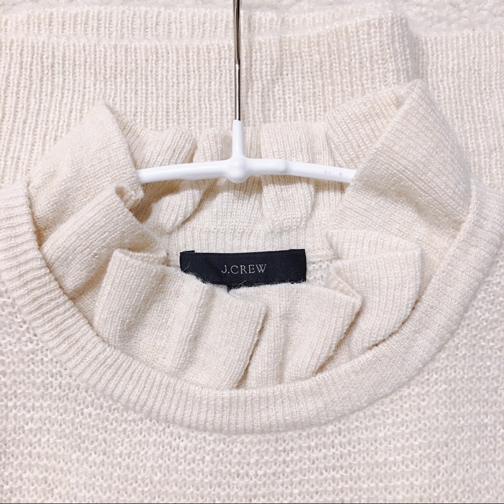 J crew Ruffleneck Pullover Sweater Ruffle Neck - Picture 3 of 5